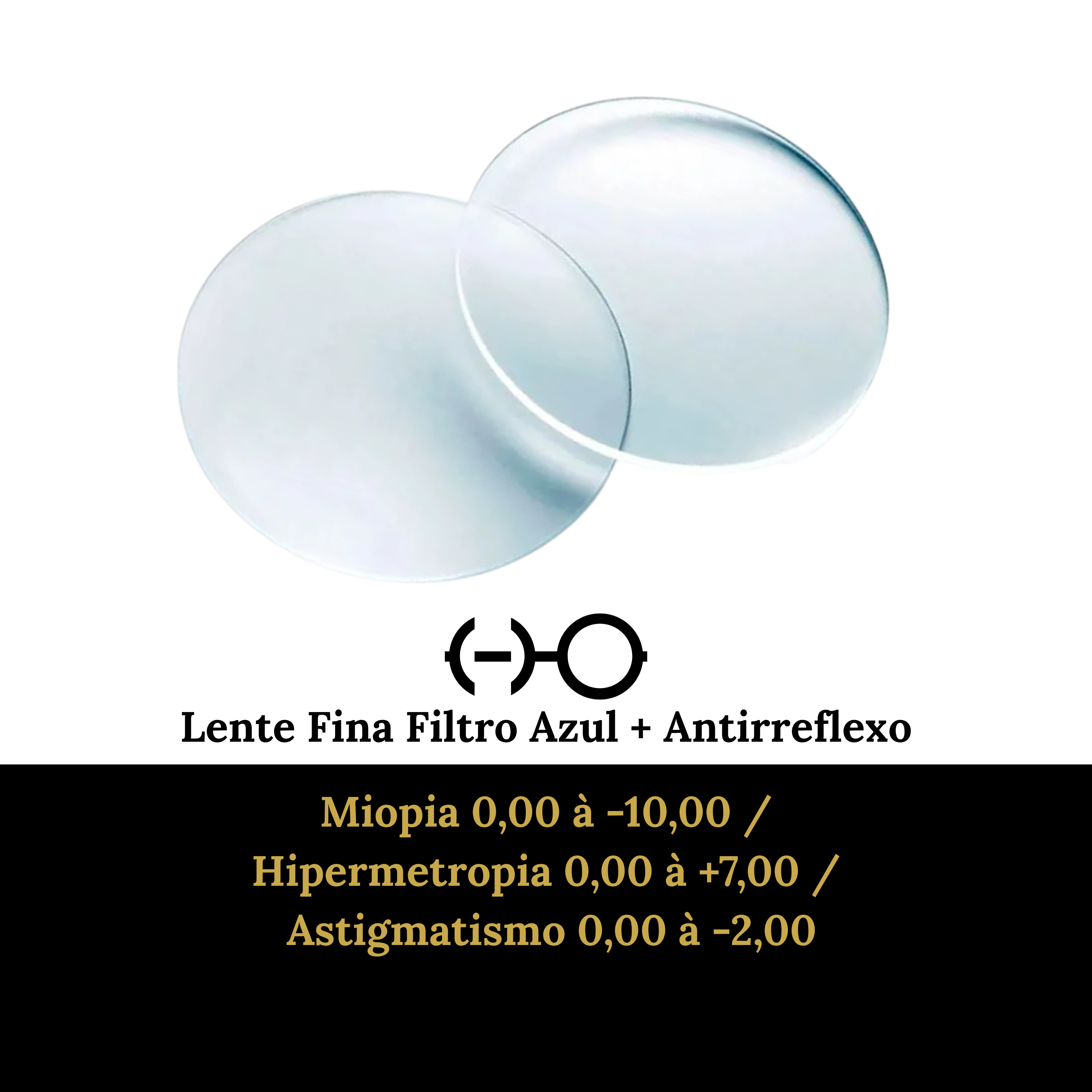 Lente Fina + Filtro Azul + Antirreflexo (Índice 1.61)